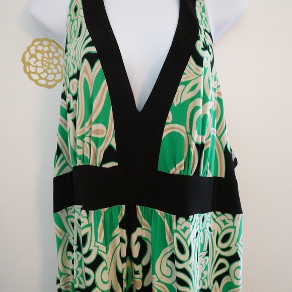 (NWT) Bisou Bisou Print Halter Maxi Dress 22W - Picture 7 of 11